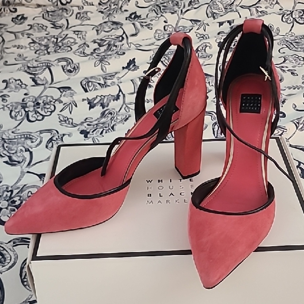 White House Black Market Coral and Black Heels